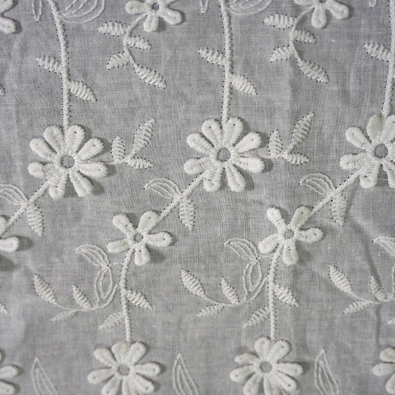 Embroidered Fabric Floral White for Women's Wear Wholesale Supplier 4